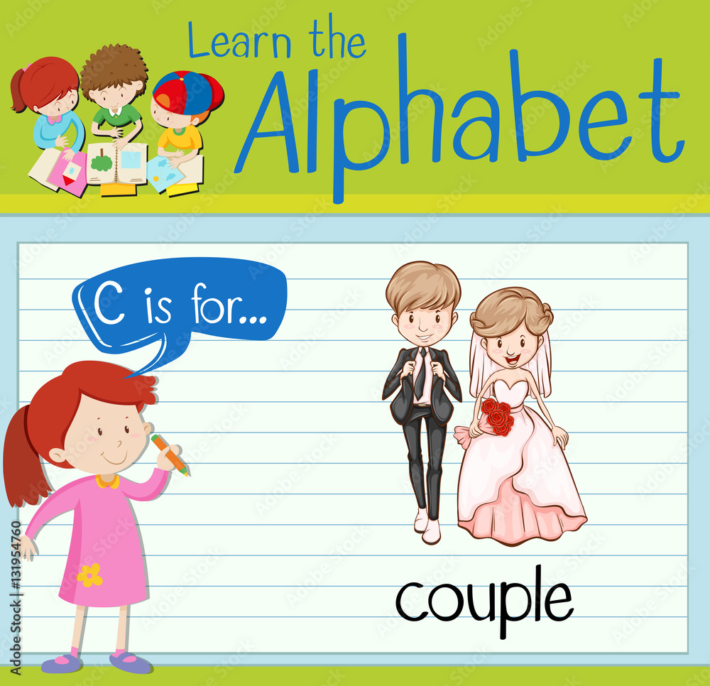 Flashcard letter C is for couple