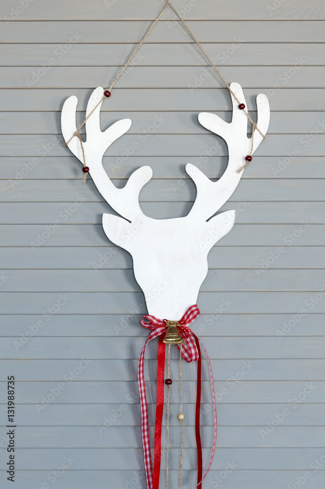 Deer head on wall. Christmas decoration