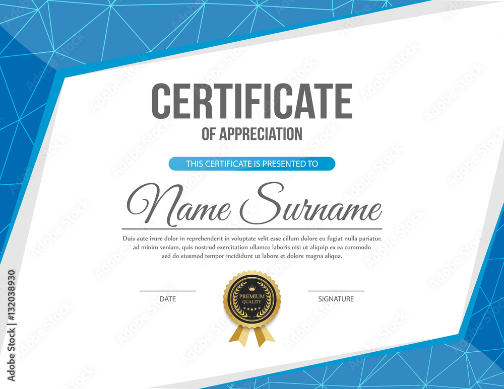 Vector certificate template.