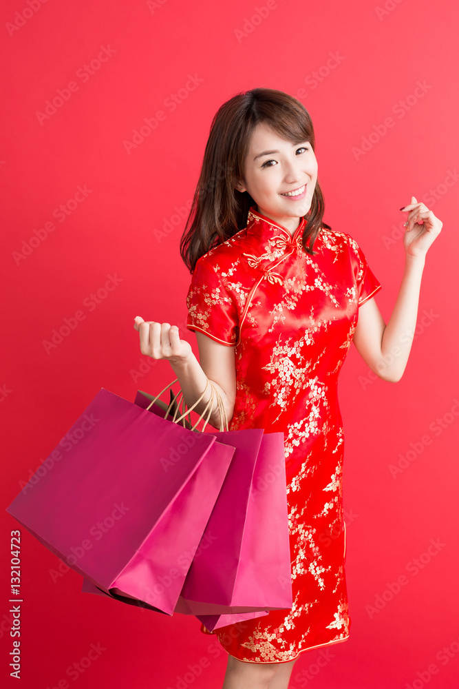 beauty woman wear cheongsam