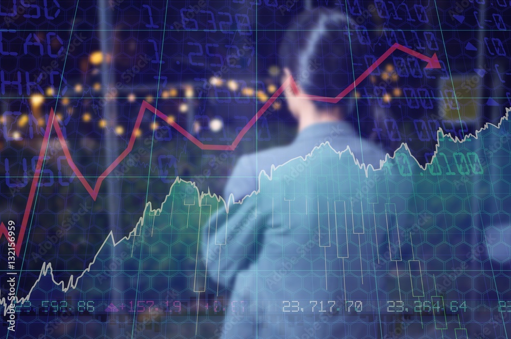 Composite image of stocks and shares