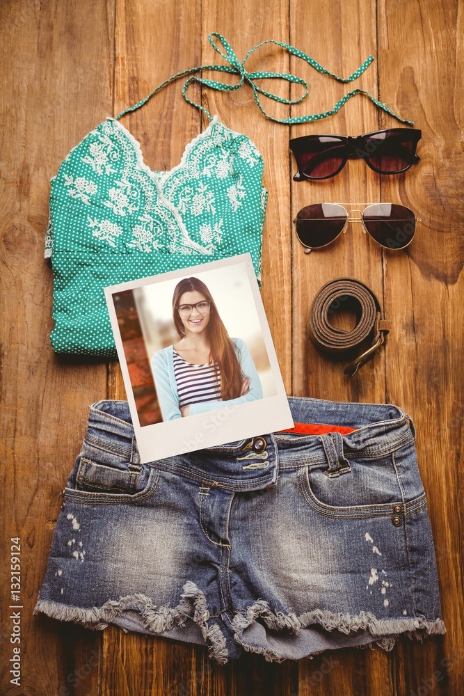 Composite image of young creative worker smiling at camera