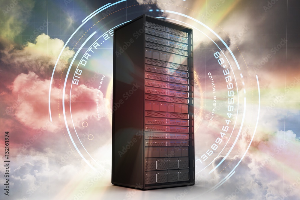 Composite image of server tower 3d