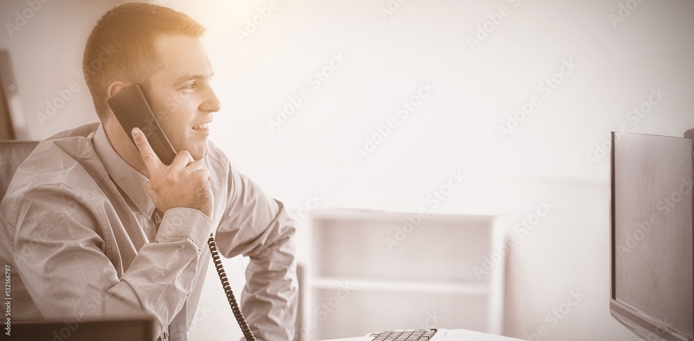 Businessman talking on the phone