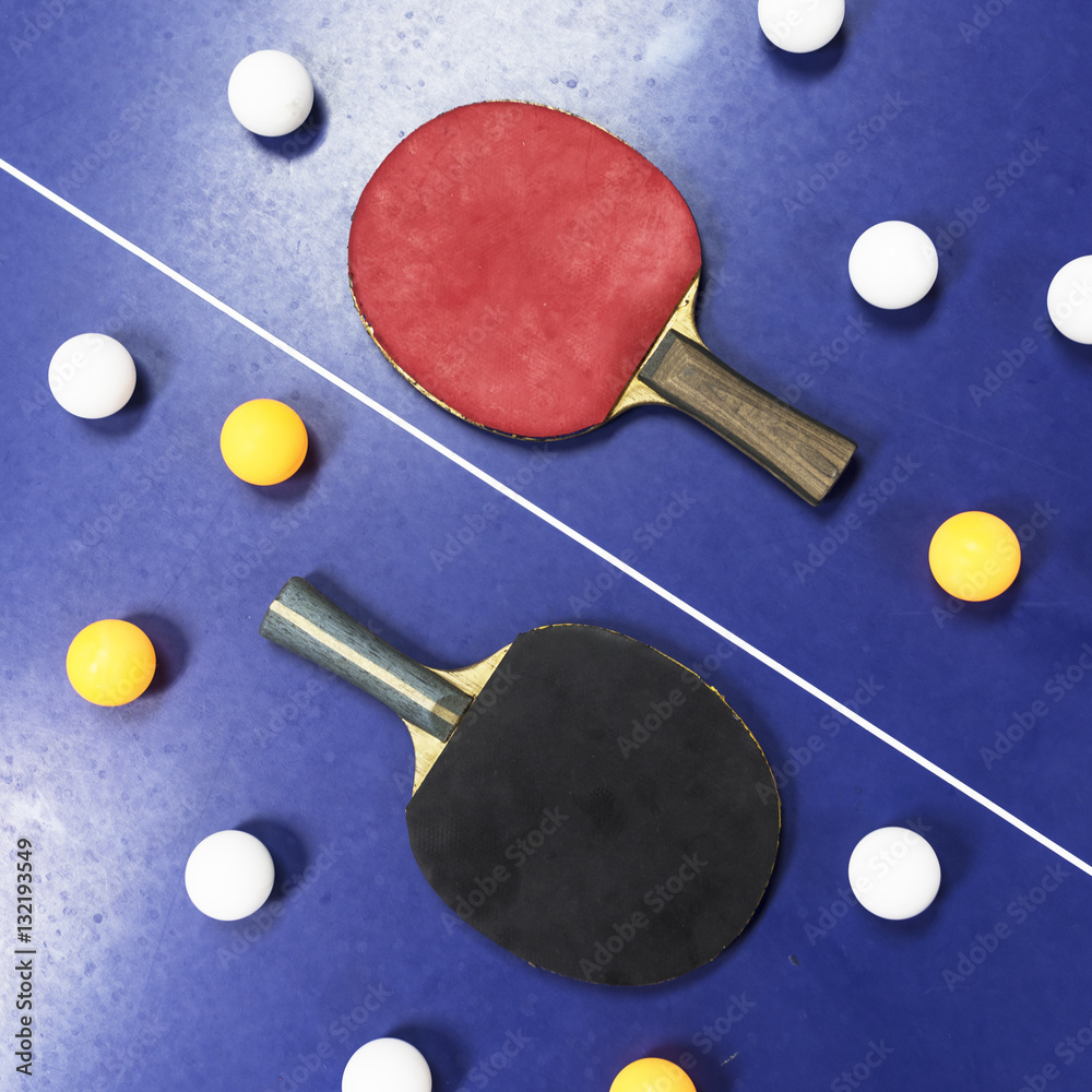 Table Tennis Ping-Pong Sport Equipment Concept