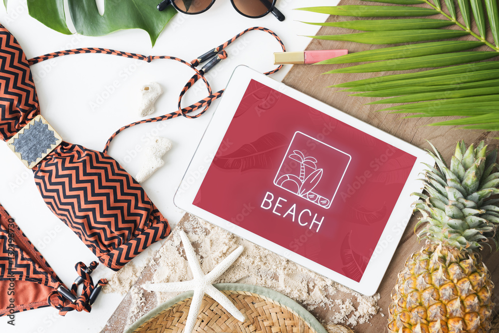 Summer Beach Sea Coast Graphics Concept