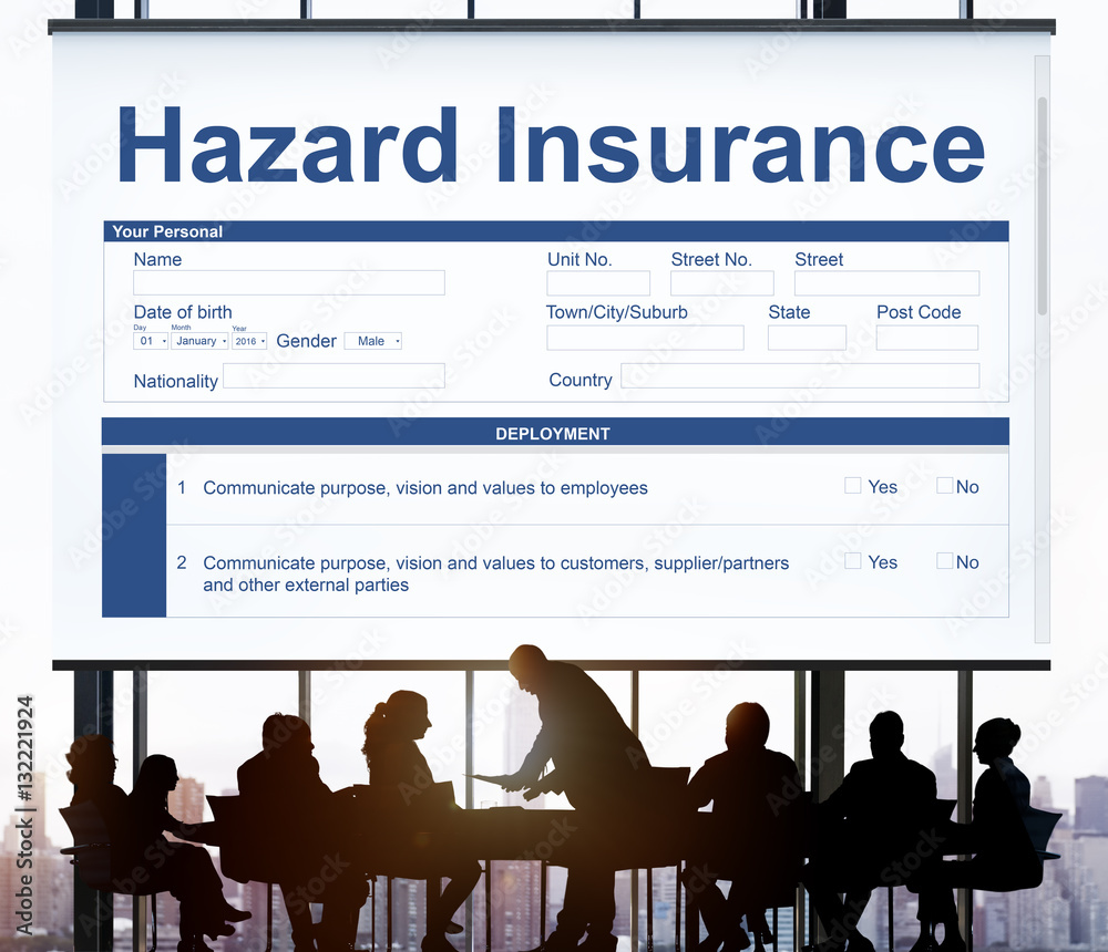 Hazard Insurance Property Protection Terms Concept