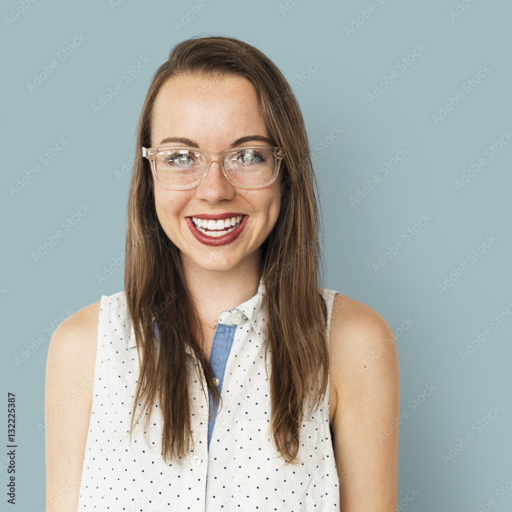 Young Woman Smiling Cheerful Concept