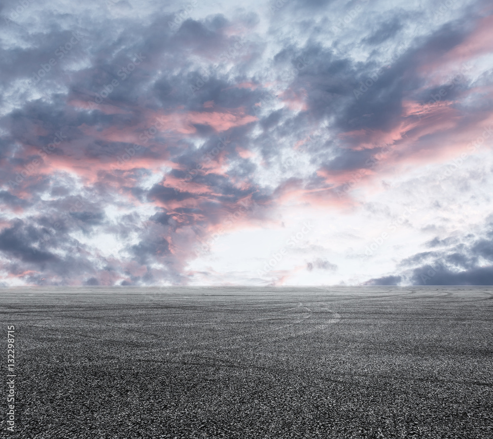 Asphalt road and sky