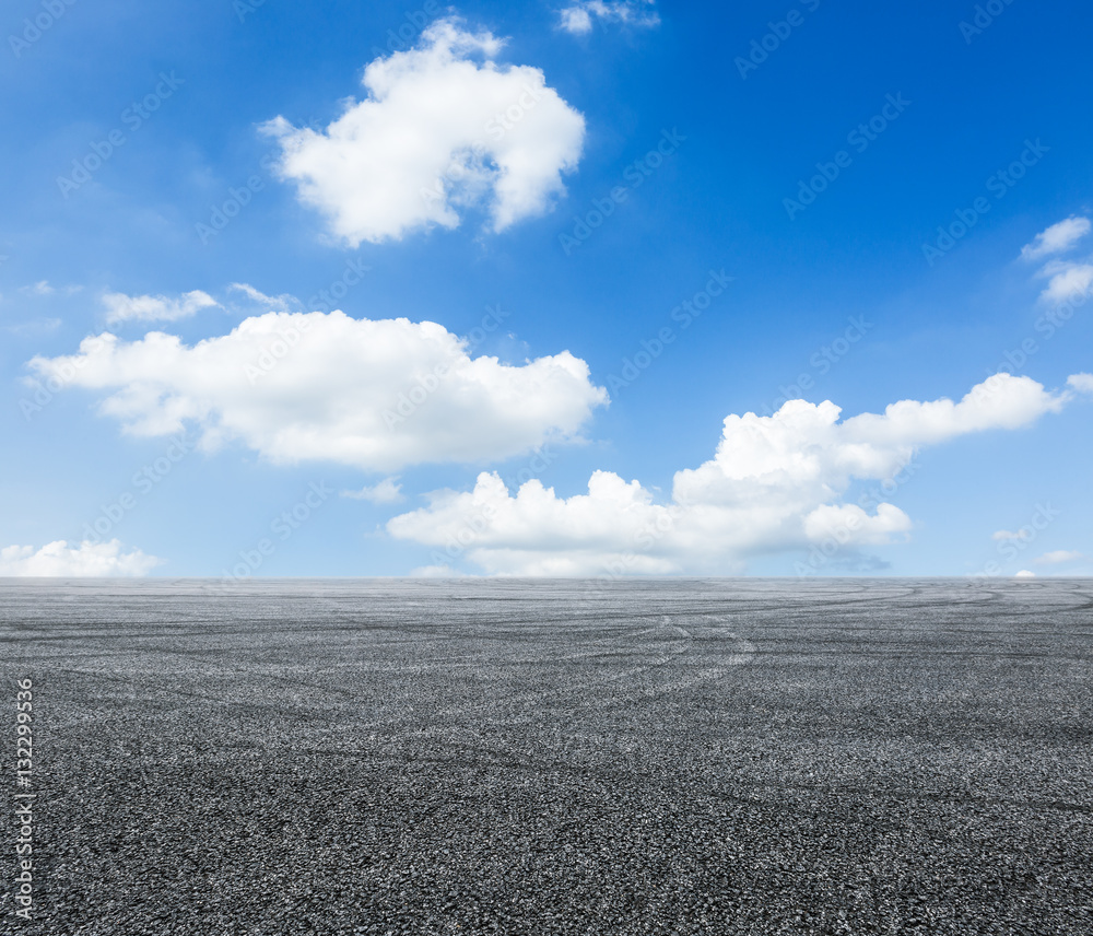 Asphalt road and sky