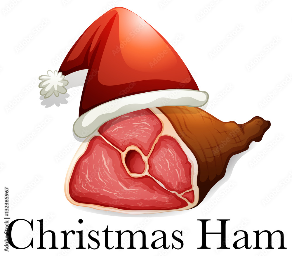 Christmas ham wearing hat