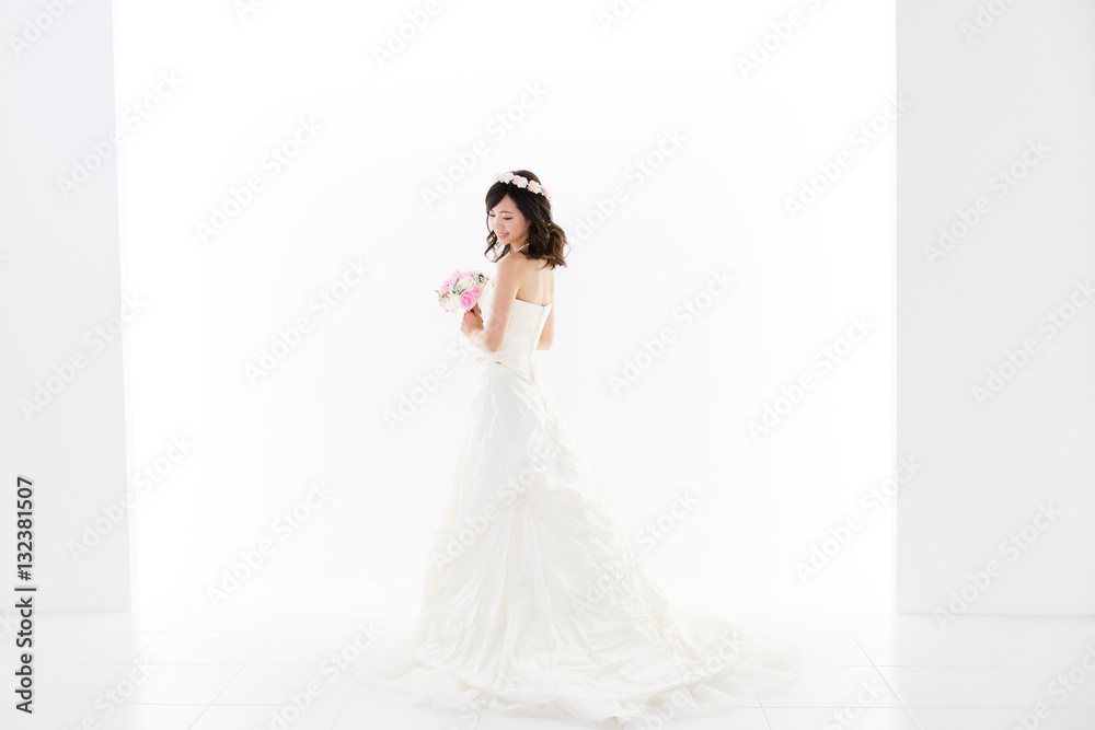 young asian woman wedding image