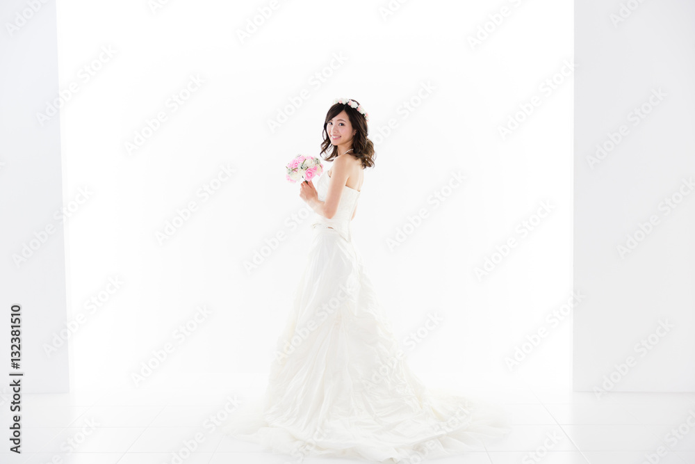 young asian woman wedding image