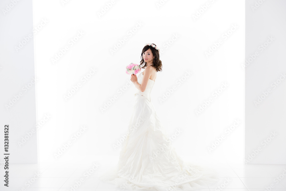 young asian woman wedding image