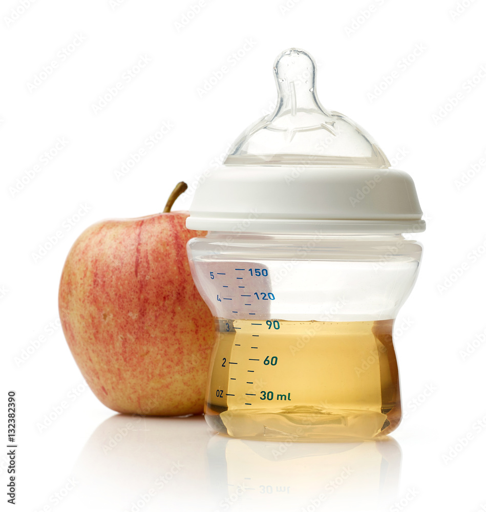 Apple juice in baby bottle