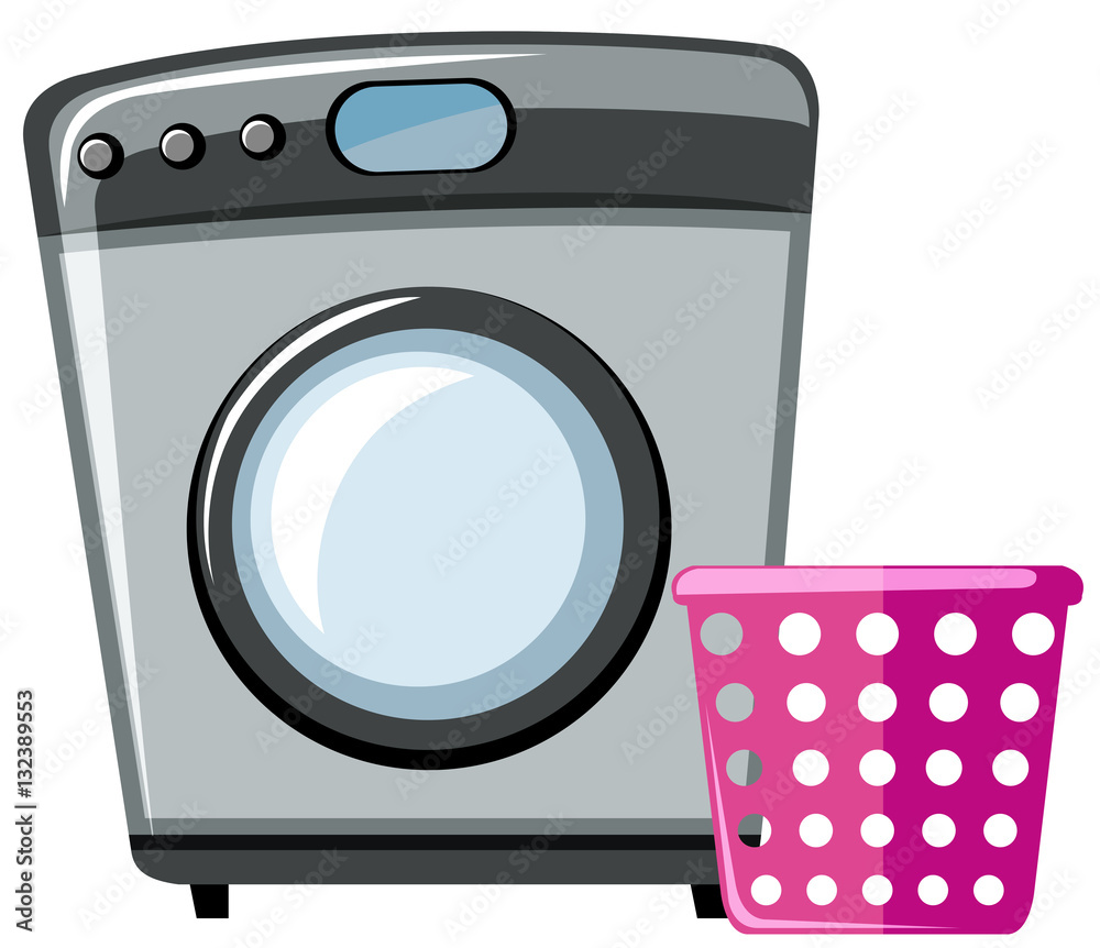 Washing machine and pink basket