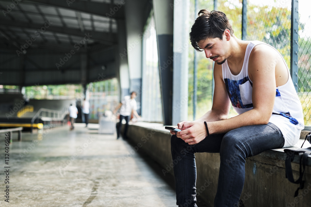 Skateboarding Sitting Relaxation Holiday Streetwear Concept