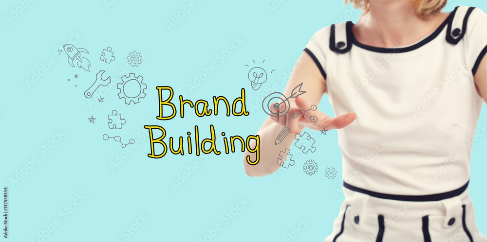 Brand Building concept with young woman