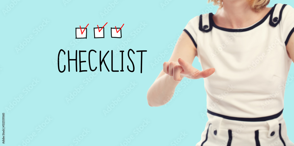 Check List concept with young woman