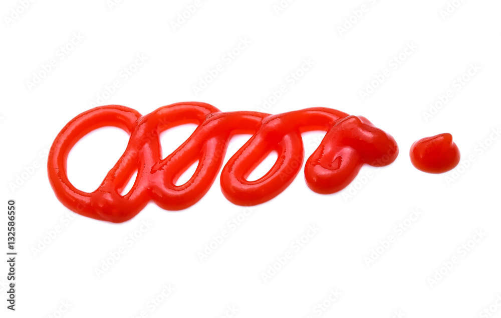 tomato sauce on white background