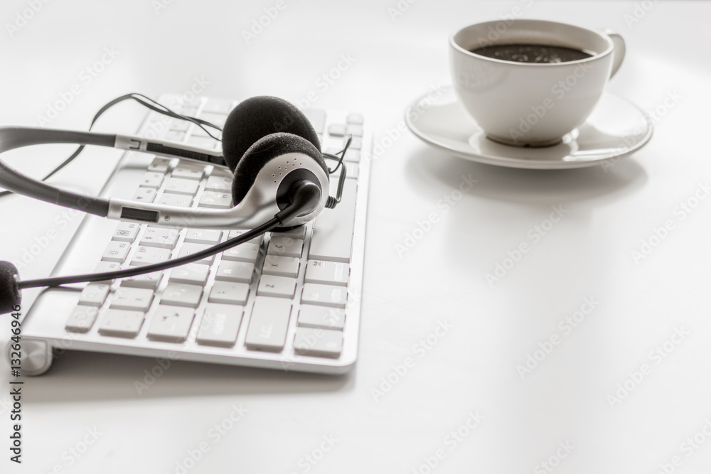 call center manager desktop mock up white background