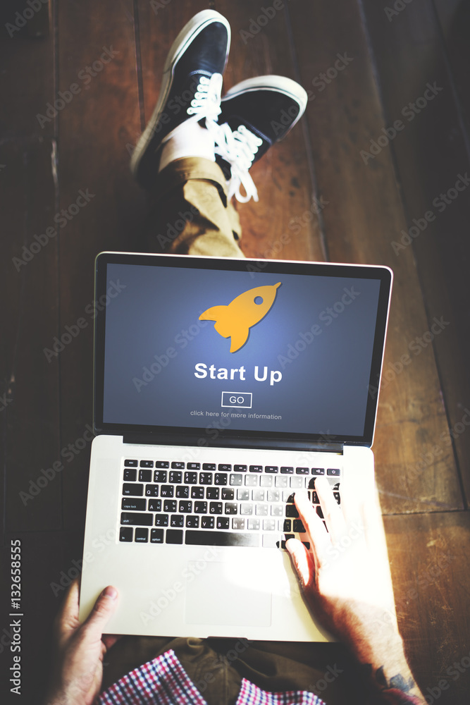 Start up Launch Homepage New Business Concept