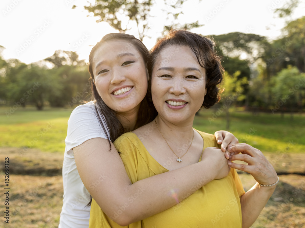 Daughter Mother Adorable Affection Casual Life Concept