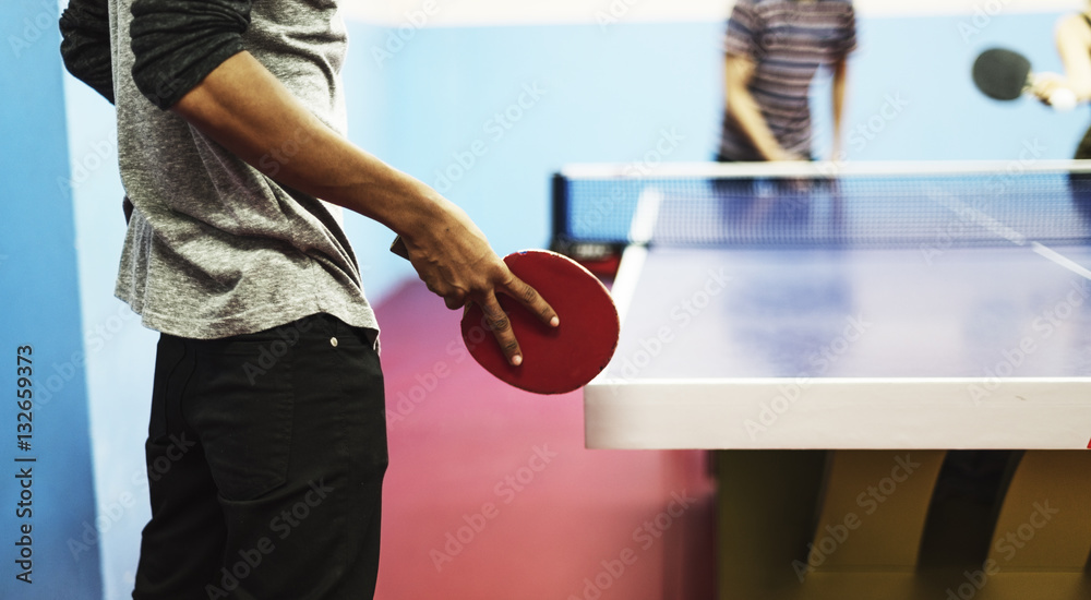 Table Tennis Ping-Pong Friends Sport Concept