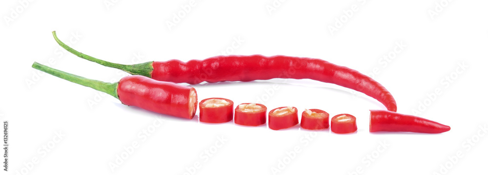 chili pepper slice on a white background