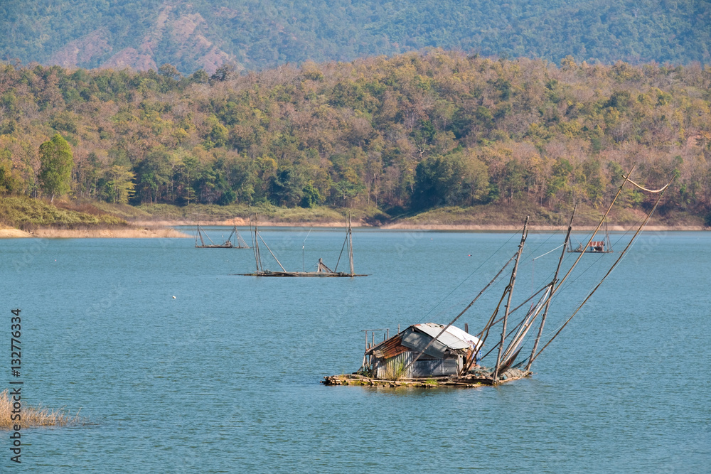 Pak nai fisherman village view in southern of Nan province Thailand.