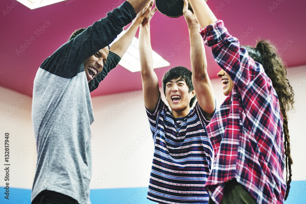 Activity Friends Playing Tabletennis Concept