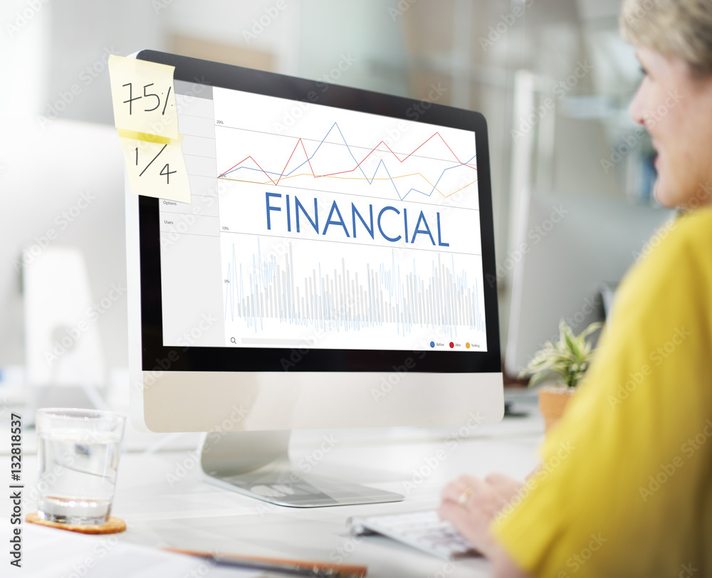 Financial Statistics Analytics Business Proress Concept