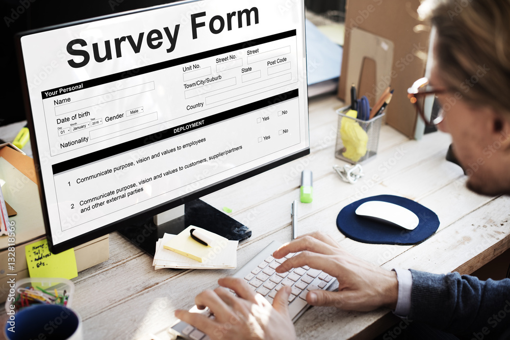 Survey Form Research Poll Form Concept