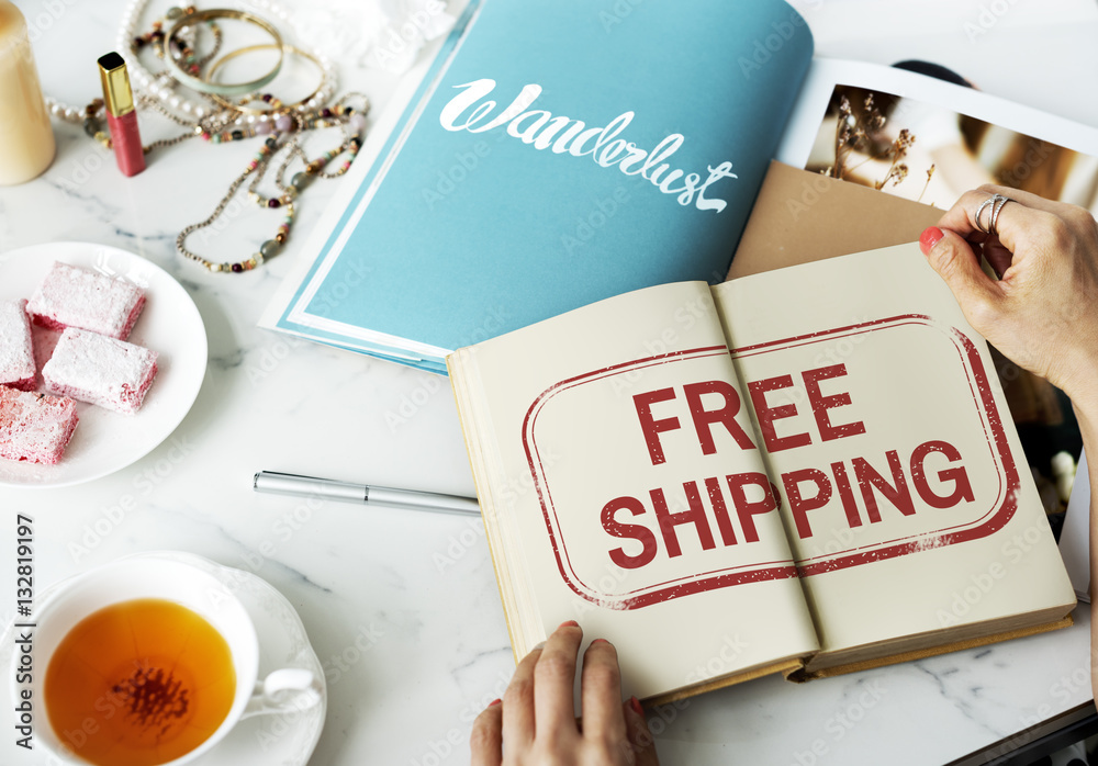 Free Shipping Delivery Service Sign Concept