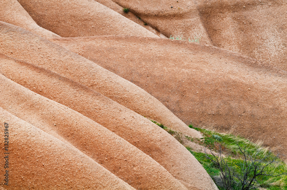 Texture of rocks from a tufa a close up.