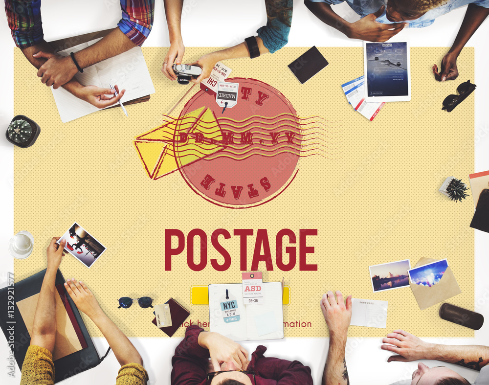 Postage Postal Stamp Delivery Postmark Concept