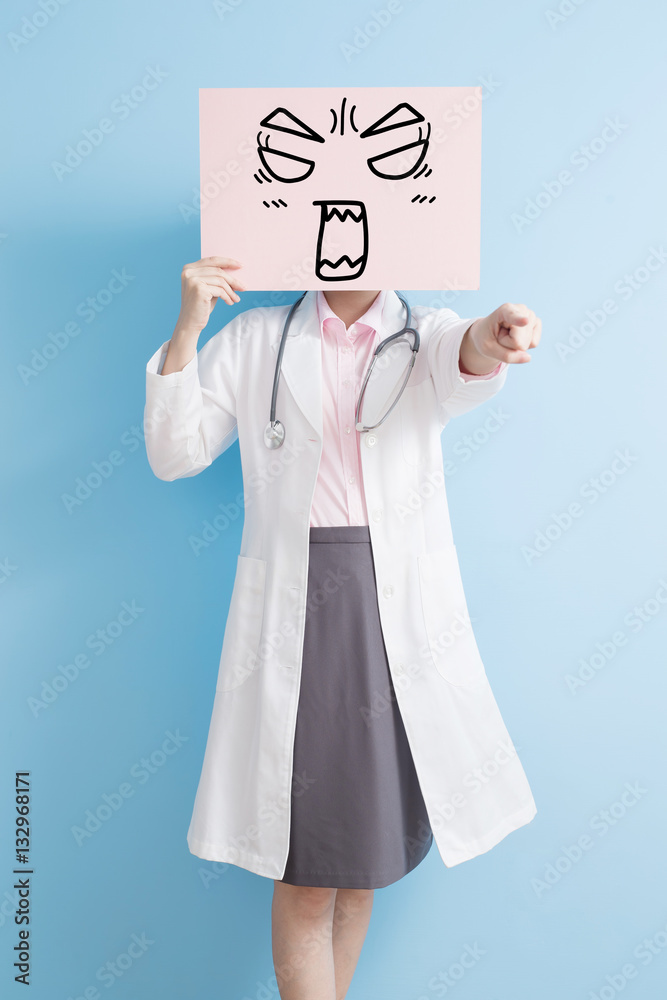 woamn doctor take angry billboard