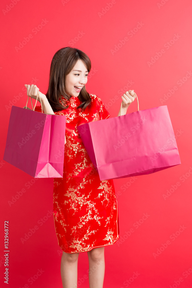 beauty woman wear cheongsam