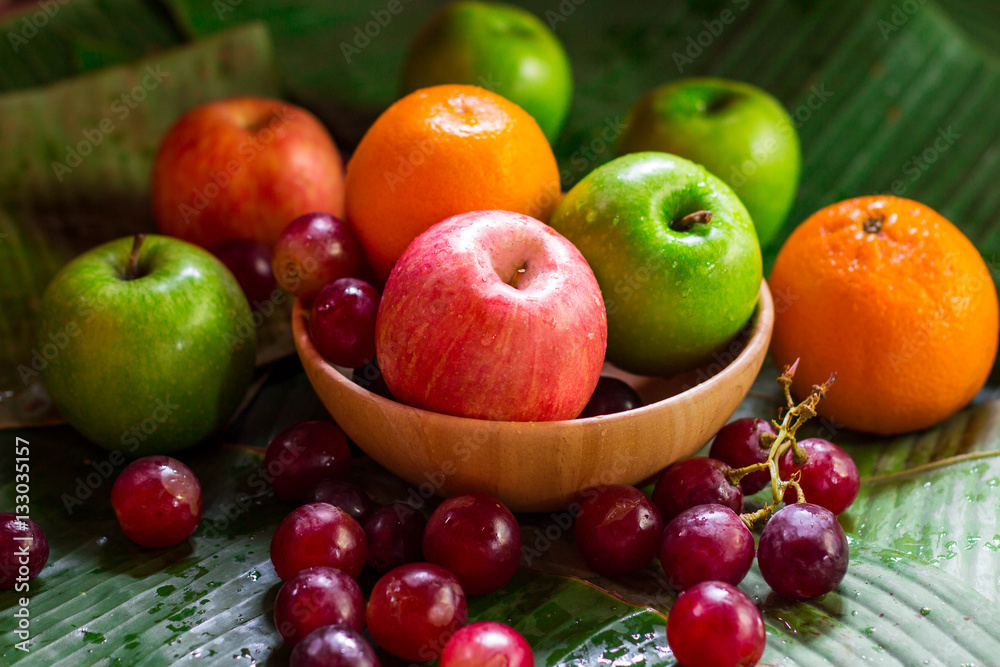 Mixed fresh fruits for healthy eating and dieting