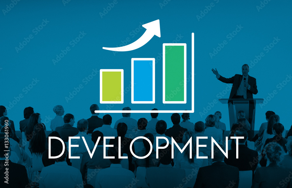 Business Development Growth Bar Chart Concept