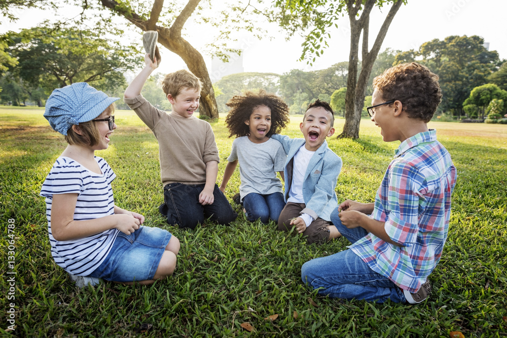 Casual Children Cheerful Cute Friends Kids Concept