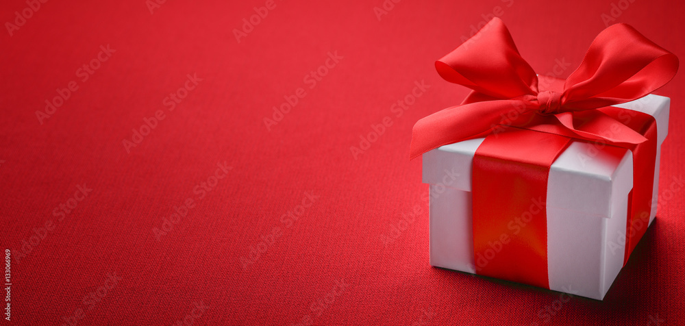 gift box with red ribbon bow