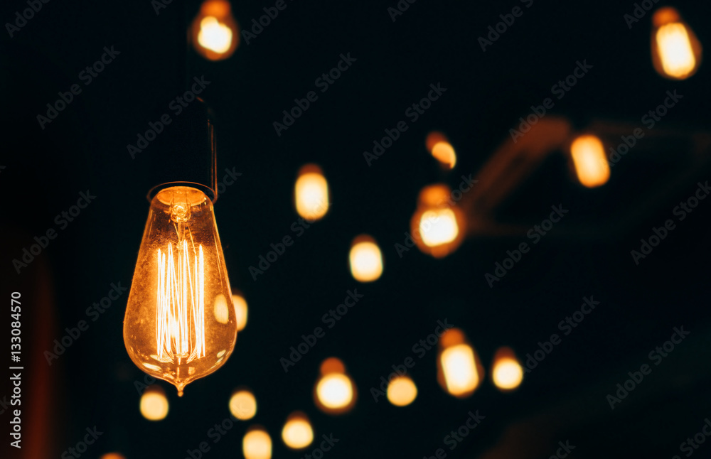 Old vintage lightbulb home decoration background