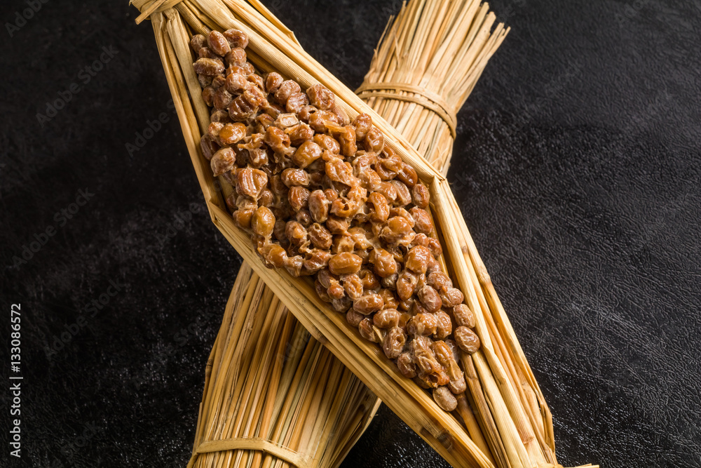 藁入り納豆　Natto Japanese foods