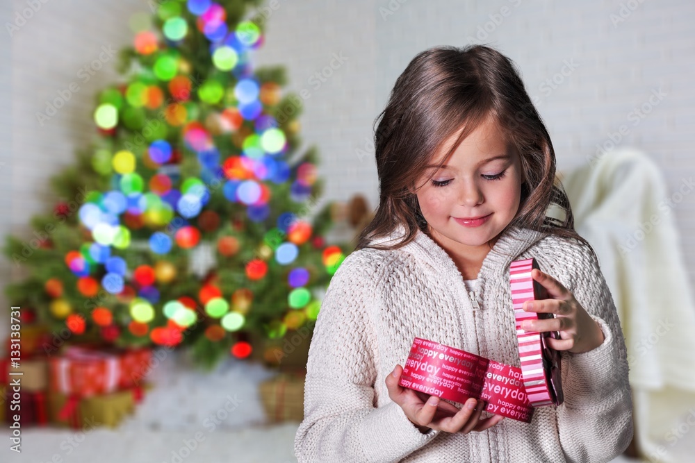 Child and gift.