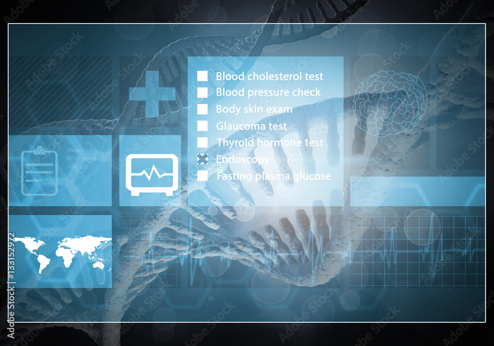 Medicine user interface, 3D rendering