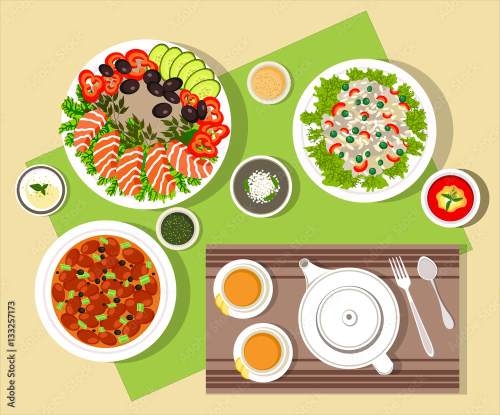 food tasty dinner eat meal lunch vector