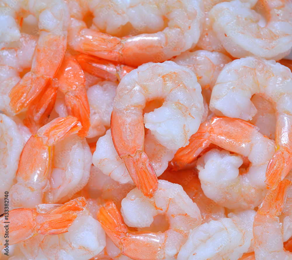 Cooked shrimps,prawns isolated on white background