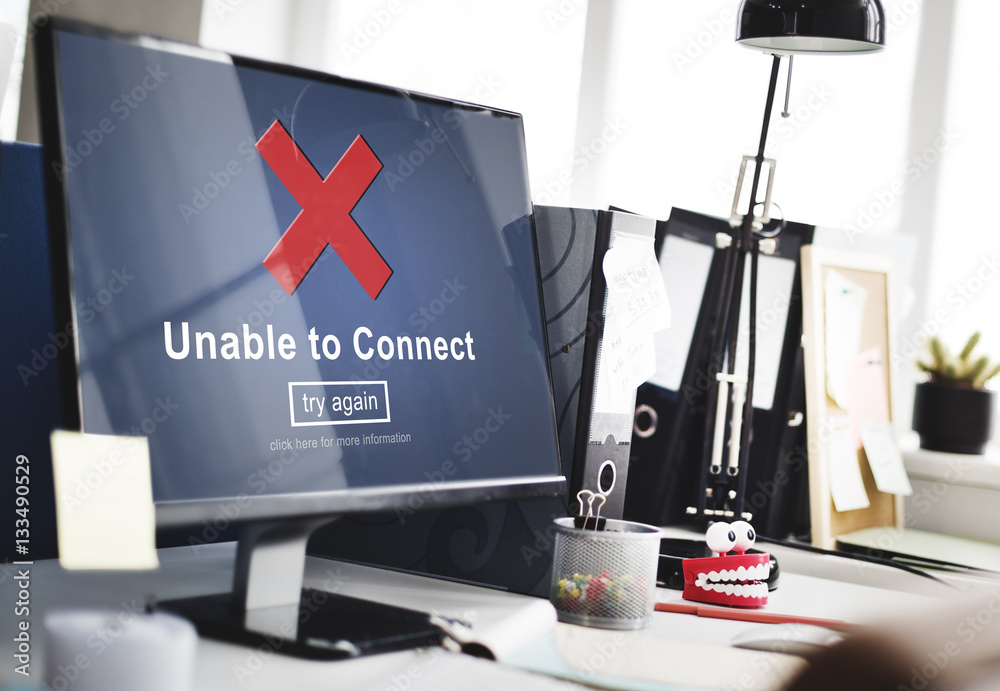 Unable to Connect Disconnected Inaccessible Unavailable Concept