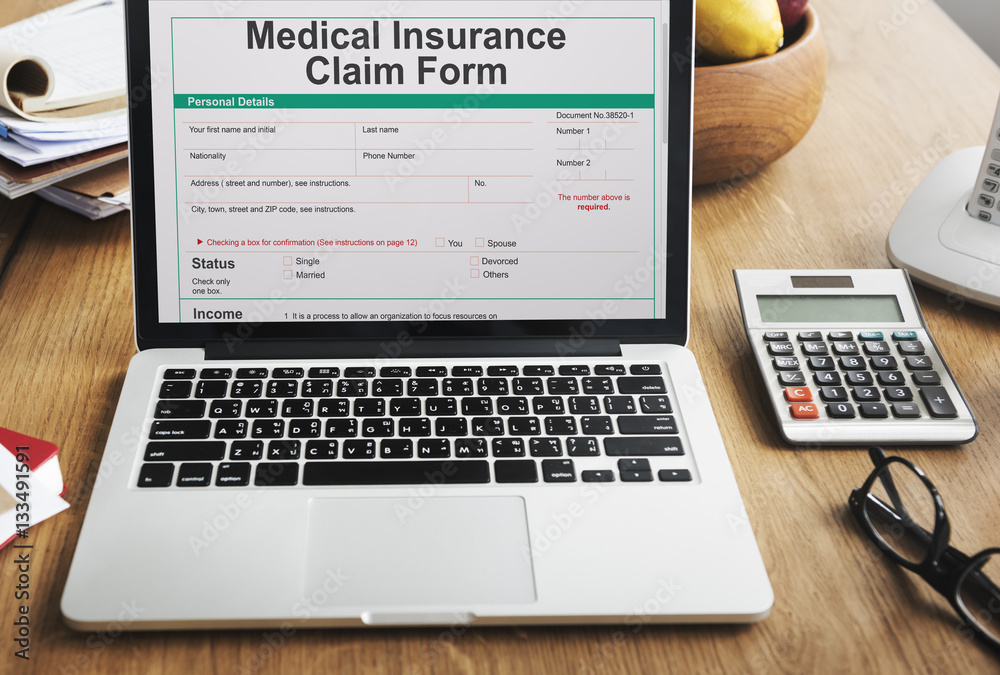 Medical Insurance Claim Form Document Concept